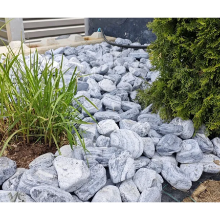 Otoczak SILVER szary grecki 3-6 cm nowoczesny elegancki kamień do ogrodu 1000 kg TONA